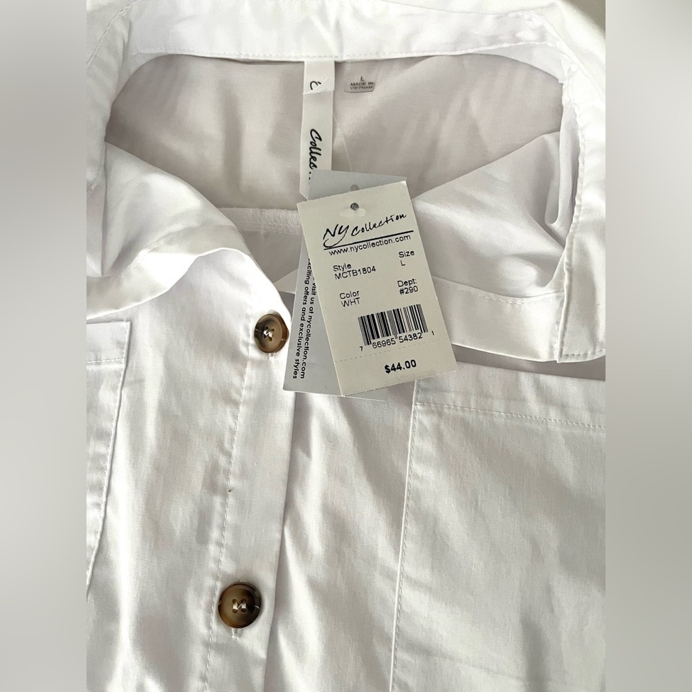 NY Collection Button-Up Blouse - Picture 4 of 4